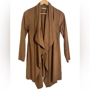 Soft Surroundings Micro Suede Open Cardigan Jacket S